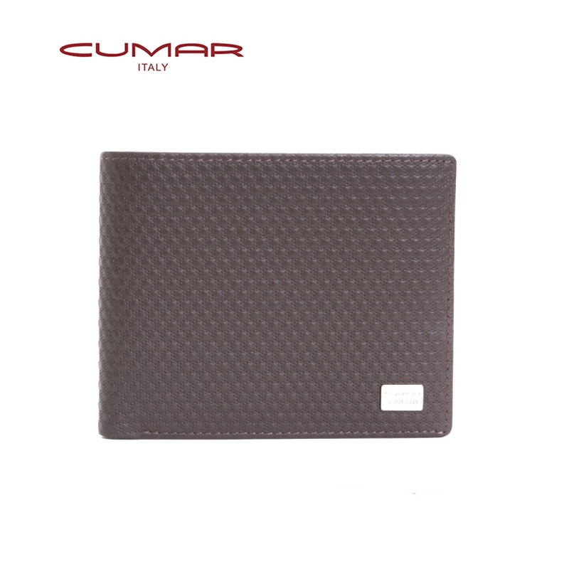 CUMAR 義大利牛皮-幾何壓紋-右上翻 短夾(0496-D64-02)✿30B001